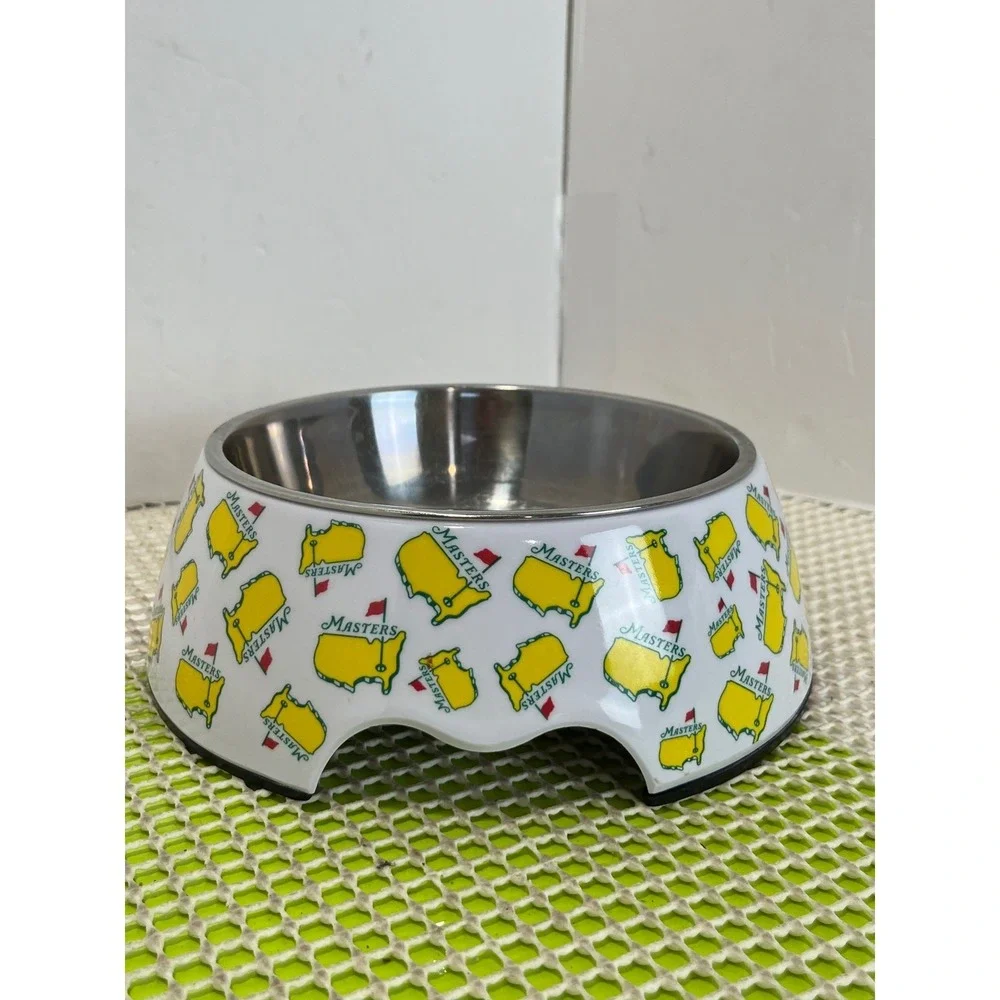 The Masters Tournament Pet Bowl Stainless Steel Melamine